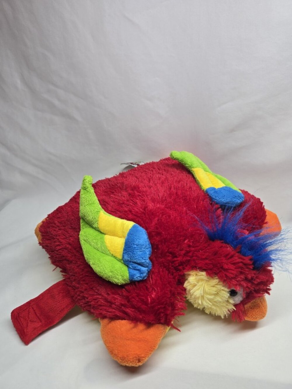 Pillow Pet Pee-wees Tropical Parrot, Red and Yellow. Plush Parrot. 11"
